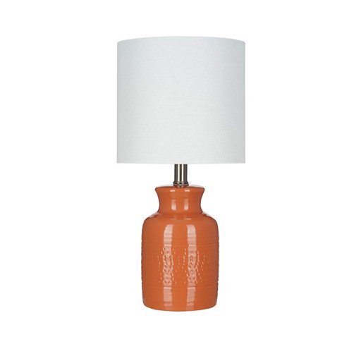 Amazon Brand – Stone & Beam Textured Ceramic Table Lamp, Bulb Included, 16.75"H, Terra-Cotta Orange