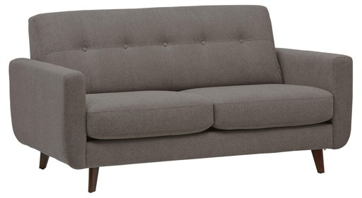 Amazon Brand – Rivet Sloane Mid-Century Modern Loveseat with Tufted Back, 64.2"W, Storm