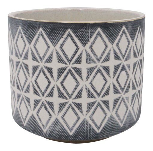 Amazon Brand – Rivet Geometric Ceramic Planter, 6.5"H, Black
