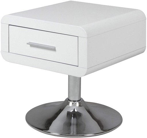 Amazon Brand Movian Emme, Bedside Table, 40 x 40 x 45 cm (L x W x H), High Gloss White