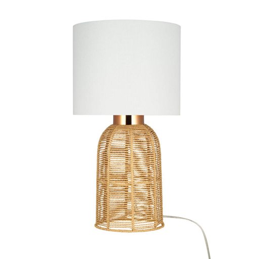 Amazon Brand – Stone & Beam Contemporary Rattan Table Lamp, LED Bulb Included, 22"H, Natural Tan