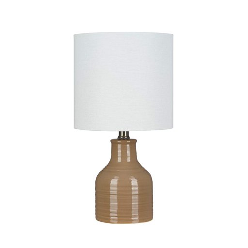 Amazon Brand – Stone & Beam Ceramic Table Lamp, Bulb Included, 16"H, Tan
