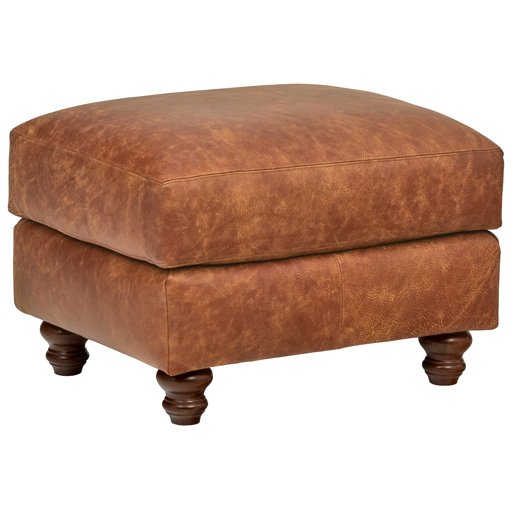 Amazon Brand – Stone & Beam Charles Classic Oversized Leather Ottoman, 31"W, Saddle Brown