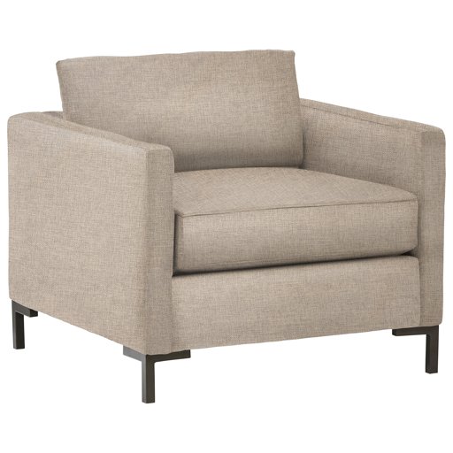 Amazon Brand – Rivet Edgewest Low Back Modern Accent Chair, 34"W, Grey Linen