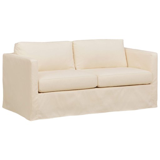 Amazon Brand – Stone & Beam Andover Slipcover Loveseat, 67"W, Cream Fabric