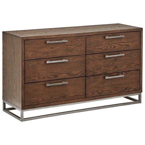 Amazon Brand – Stone & Beam Glenwood Industrial Metal Dresser, 60"W, Oak