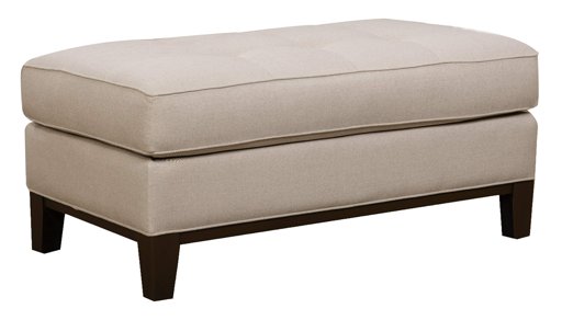 Amazon Brand – Stone & Beam Lyon Upholstered Ottoman, 45.5"W, Linen