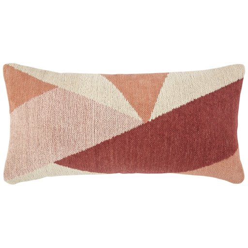 Amazon Brand – Rivet Modern Geometric Throw Pillow - 12 x 24 Inch, Pink
