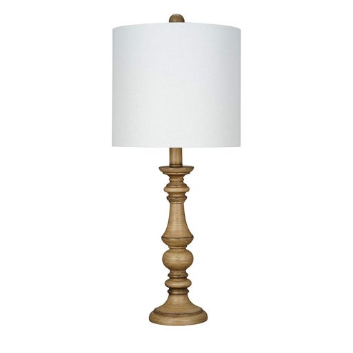 Amazon Brand – Ravenna Home Table Lamp with a Round Base, Bulb Included, 23"H, Oak