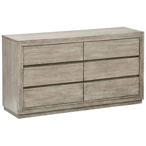 Amazon Brand – Stone & Beam Bishop Modern Wood Dresser, 64" W, Weathered Oak