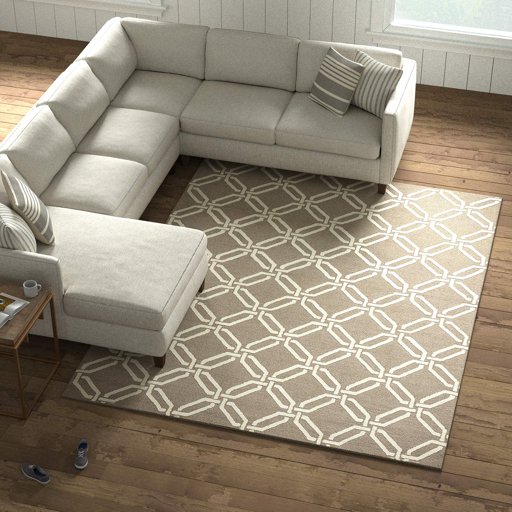Amazon Brand – Stone & Beam Contemporary Interlocking Rings Wool Area Rug, 7' 6" x 9' 6", Coffee