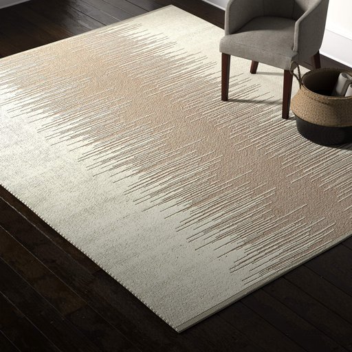 Amazon Brand – Rivet Abstract Reflections Modern Wool Area Rug, 8 x 10 Foot, Taupe