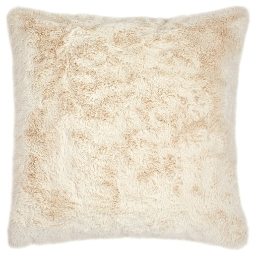 Amazon Brand – Stone & Beam Modern Faux Fur Decorative Throw Pillow, Soft and Luxurious, 20" x 20", Ivory
