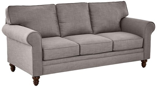 Amazon Brand – Ravenna Home Randall Rolled Arm Sofa, 83"W, Grey