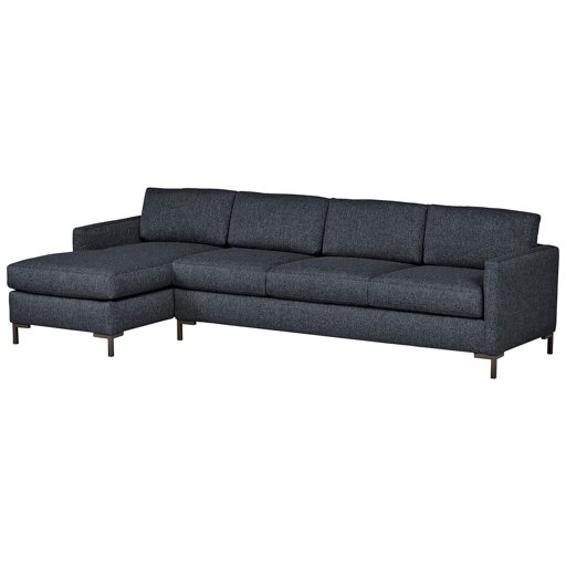 Amazon Brand – Rivet Edgewest Low Back Modern Left Sofa Chaise Sectional, 115"W, Blue