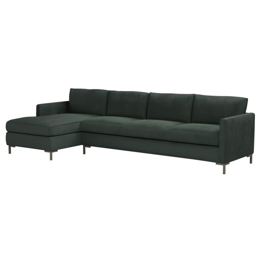 Amazon Brand – Rivet Edgewest Low Back Modern Left Sofa Chaise Sectional, 115"W, Hunter Green