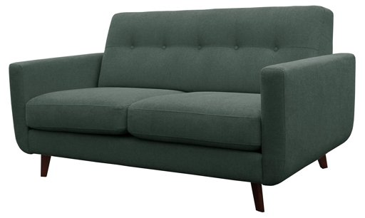 Amazon Brand – Rivet Sloane Mid-Century Modern Loveseat with Tufted Back, 64.2"W, Emerald Green