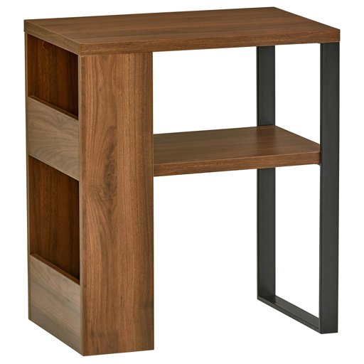 Amazon Brand – Stone & Beam Contemporary Side Table with Bookshelf, 21.6"W, Black Oak