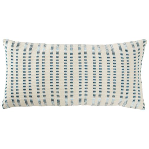 Amazon Brand – Stone & Beam French Laundry Stripe Decorative Throw Pillow, 12" x 24", Ivory, Turquoise