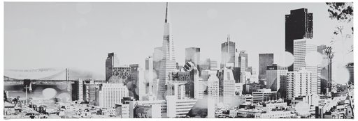 Amazon Brand – Rivet San Francisco Sun Flare in Black and White Canvas Print of San Francisco, 30" x 10"