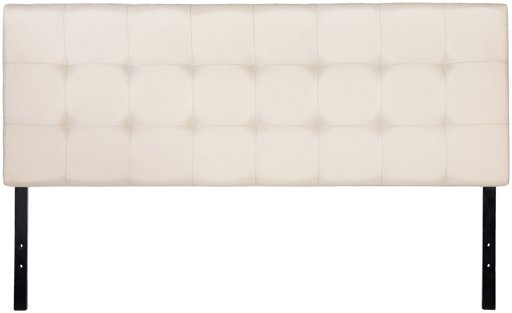 AmazonBasics Faux Linen Upholstered Tufted Headboard - King, Beige