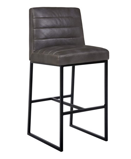 Amazon Brand – Rivet Decatur Modern Faux Leather Kitchen Bar Stool, 41"H, Grey