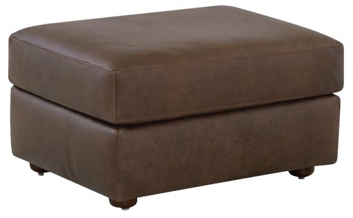 Amazon Brand – Stone & Beam Abigail Leather Ottoman, 29"W, Dark Brown