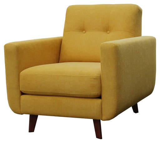Amazon Brand – Rivet Sloane Mid-Century Modern Armchair with Tapered Legs, 32.7"W, Yellow