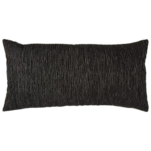 Amazon Brand – Rivet Contemporary Corduroy & Velvet Throw Pillow, 24"W x 12"H, Black / Grey