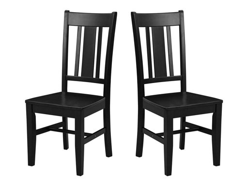Amazon Brand – Ravenna Home Classic-Style Solid Pine Dining Chair, 40"H, Black Finish, Set of 2