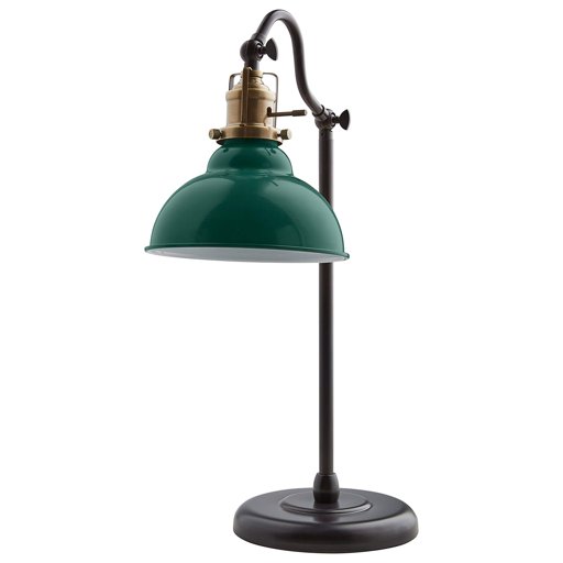 Stone & Beam Walters Vintage Task Table Desk Lamp With LED Light Bulb - 7.6 x 10 x 19.9 Inches, Green