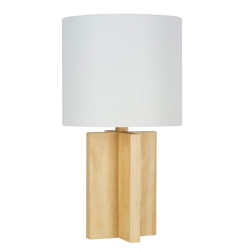 Amazon Brand – Rivet Scandinavian Real Blond Wood Table Lamp, LED Bulb Included, 17"H, Beige