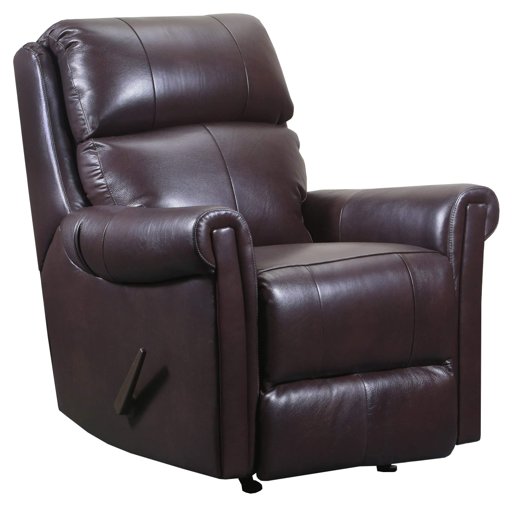 Amazon Brand – Ravenna Home Tamarack Rocker Recliner, 34"W, Leather, Dark Roast