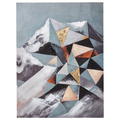 Amazon Brand – Rivet Mid Century Modern Geometric Abstract Mt. Ranier Wall Art Decor on Canvas - 24" x 36"