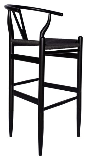 Amazon Brand – Stone & Beam Beech Wishbone Counter-Height Barstool, 42.2"H, Black
