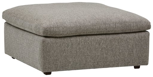 Amazon Brand – Stone & Beam Hoffman Down-Filled Performance Fabric Ottoman, 41"W, Grey Tweed