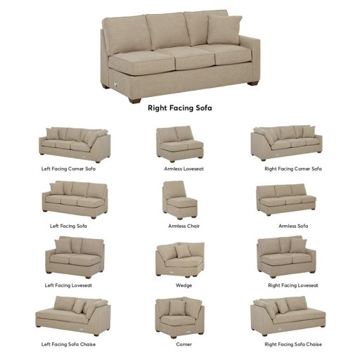 Amazon Brand – Stone & Beam Bagley Sectional Component, Right-Facing Sofa, Fabric, 75"W, Dove