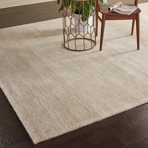 Amazon Brand – Rivet Contemporary Striated Jute Rug, 13' x 9' 3", Linen