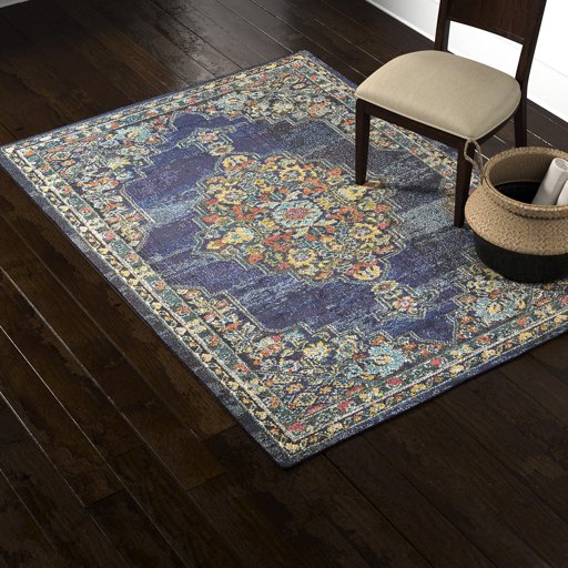 Amazon Brand – Stone & Beam Polypropylene Rug, 5'3" x 7'3", Navy