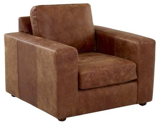 Amazon Brand – Stone & Beam Abigail Leather Living Room Chair, 40"W, Saddle Brown
