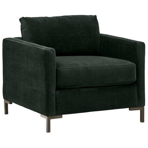 Amazon Brand – Rivet Edgewest Low Back Modern Accent Chair, 34"W, Hunter Green