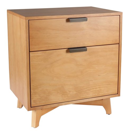 Amazon Brand – Stone & Beam Mid-Century 2-Drawer File Cabinet, 21.7"W, Pine Finish