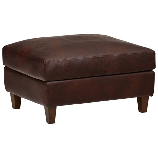 Amazon Brand – Stone & Beam Andover Ottoman, 32"W, Driftwood Leather
