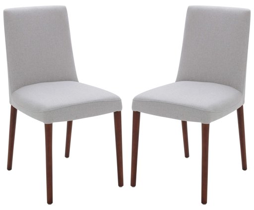 Amazon Brand – Rivet Contemporary Square-Back Armless Dining Chair, 34"H, Felt Gray, Set of 2, Queen