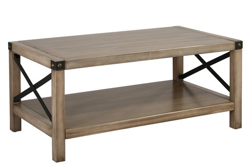 Amazon Brand – Ravenna Home Modern Farmhouse Coffee Table, 40"W, Antique Gray Pine