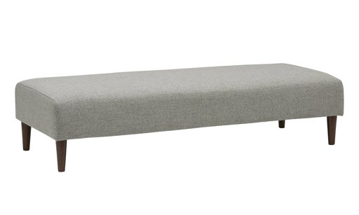 Amazon Brand – Rivet Ava Mid-Century Modern Upholstered Ottoman Bench, 63.4"W, Light Grey