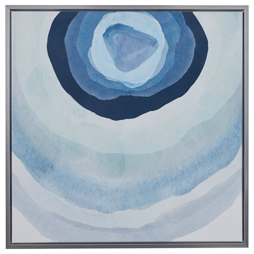 Amazon Brand – Rivet Modern Print of Blue Geode Detail in Silver Frame, 31.75" x 31.75"