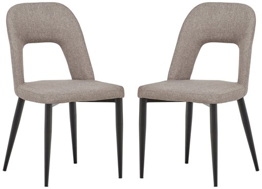 Amazon Brand – Rivet Florence Mid-Century Modern Wide Open-Back Accent Kitchen Dining Chairs, 18.8"W, Grey, Set of 2