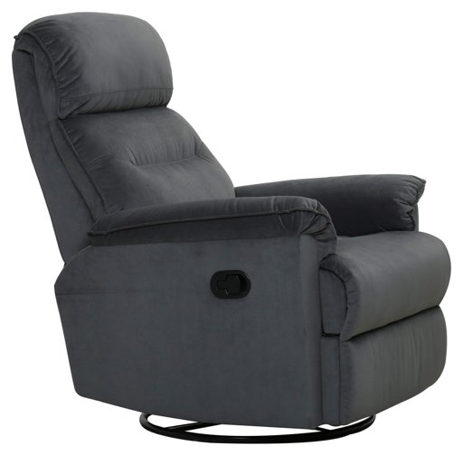 Amazon Brand – Ravenna Home Pull Recliner with 360 Rotating Swivel Glider, Living Room Chair, 39.4"W, Navy Blue