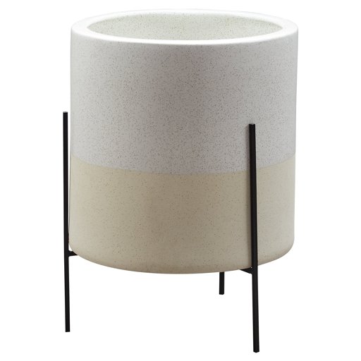 Amazon Brand – Rivet Mid-Century Ceramic Planter with Stand, 18.9"H, White